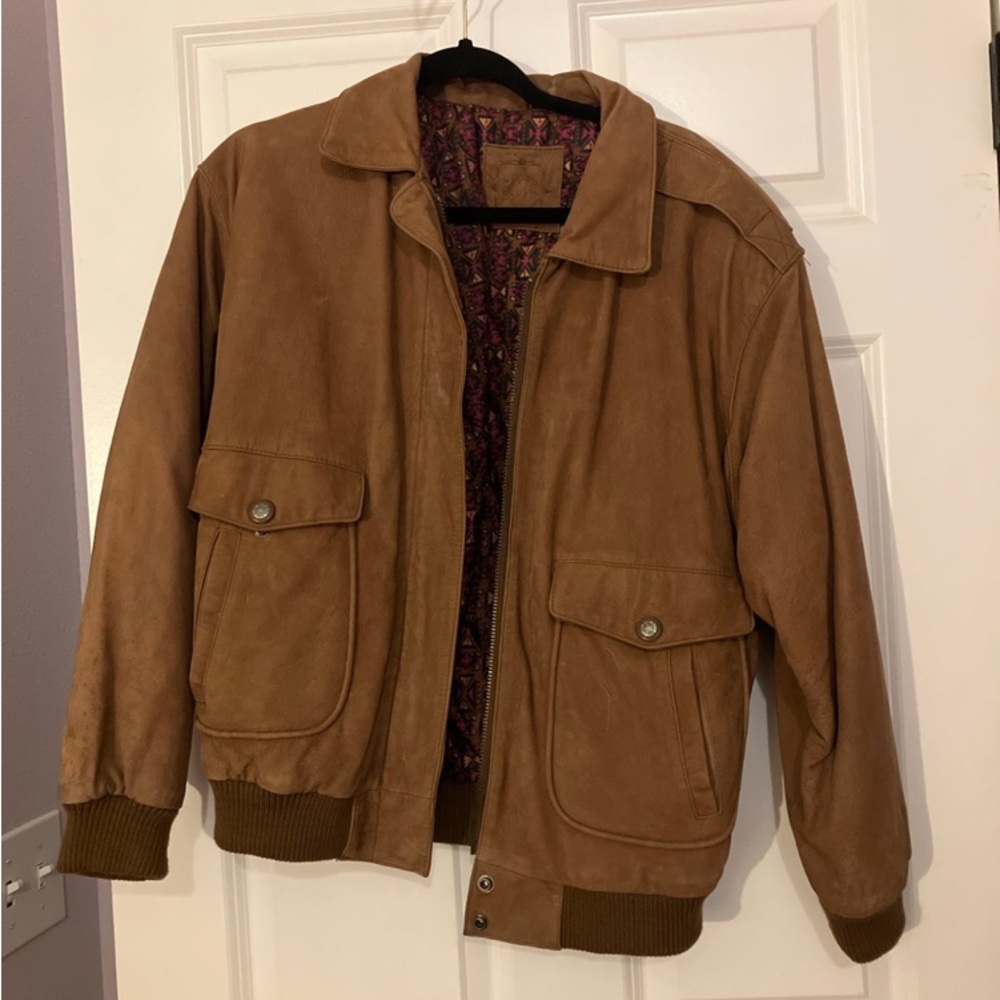 Mixed blues genuine leather women’s medium jacket